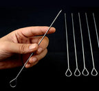 50pcs 8Inch Stainless Steel Skewers,Roast Goose Needle Barbecue,BBQ Skewer Sticks,Packed in a plastic Box for BBQ Grilling Kebob Meat Chicken Vegetable Appetiser