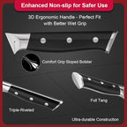 Steak Knives,4.5 Inch Steak Knife Set of 4,Micro-Cutting Point Serrated Edge,Razor Sharp Kitchen Knife,50CR15MOV Stainless Steel,Dishwasher Safe,Ergonomic Handle And Full Tang Design With Gift Box