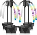 Grete Gotye 4-PC Table Food Fans, Flexible Goose-Neck Blades, Portable Battery Powered Fan for Home, Restaurant, Party, Picnic (Jet Black)