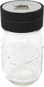 Homegrown Jar Head - 2 Piece Ball Mason Jar Herb & Spice Grinder - Black