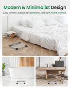 FITINDEX Bathroom Scale for Body Weight, Highly Accurate Digital Weighing Scale with Large LCD Display, Transparent and Slim Tempered Glass, 400 lbs, Black