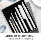 RADA Cutlery 7-piece Starter Knife Gift Set (S38), Stainless Steel Hollow Ground Blades, Made in USA, Silver Handles, Pack of 2