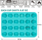 Mini Muffin Pan 24 Mini Cupcake Pans Silicone Molds Food Grade Silicone Muffin Pans for Baking Pack of 2