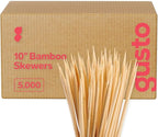 Comfy Package [Case of 5,000] 10 Inch Bamboo Wooden Skewers For Grilling, Shish Kabob, Fruits, Appetizers, and Cocktails