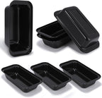 Yoehka 6 Pack Bread Pan Set, Non-Stick 8×4 Loaf Pans for Baking Homemade Bread, Sourdough, Brownies, Cake, Carbon Steel, Rectangle Baking Pans (Black)