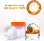 PREMIUM Ice Ball Molds, Round 2.5 Inch Ice Spheres. Stackable Slow Melting Round Ice Cube Maker for Whiskey and Bourbon (6, Multi)