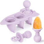 Haakaa Silicone Toddler Popsicle Mold, 3-Cavity Mini Baby Popsicle Molds with Easy-Grip Handles & Choke-Guard Design, Breastmilk Popsicle Molds for Teething Relief & Self-Feeding,6 Month+