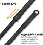 Turning Pizza Peel, 9 Inch with 38 Inch Handle Round Pizza Turning Peel, Professional Anodized Aluminum Turning Pizza Spatula, 47 Inch overall