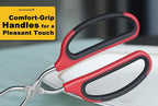 HINAMY Stainless Steel Scissor Tongs with Comfort-Grip Handle 13-Inch, Set of 2