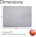 RESILIA Large Under Grill Mat – Heavy Duty, Reusable Outdoor Floor Protector Mats for Deck, Patio, & Garage – 36 Inch x 48 Inch, Silver Diamond Plate, Made in The USA