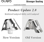 Champagne Stopper 6 Pack Stainless Steel Champagne Save with Food Grade Silicone，Leak-Proof Bubble Retaining Saver，Suitable for Champagne Prosecco Cava and Sparkling (Silver)