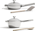 Our Place Titanium Pro Mini Cookware Duo – Always Pan & Perfect Pot with Nonstick No-Coating Technology | Tri-Ply Titanium & Stainless Steel | Safe for Oven, Induction & Cooktops up to 1000°F | Chrome