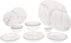 Carlisle FoodService Products Ridge Resuable Plastic Platter Oblong Platter for Home and Restaurant, Melamine, 13 Inches, Marble, (Pack of 6)