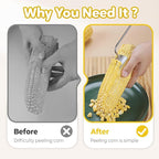 Easy Clean Corn Cob Peeler, 2025 New Corn On The Cob Stripper Tool with Long Handle, Stainless Steel Corn Cutter for Corn Cob With Corn Holder (Green-2 pcs)