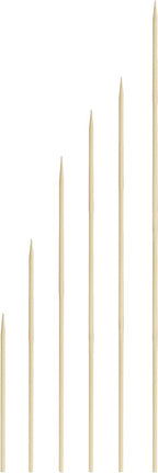 400 Count | KingSeal Natural Bamboo Wood Grilling Skewers for Shish Kebabs, BBQ, and Fruit Arrangements, 6 Inch x 2.5mm Diameter - 4 Packs x 100 Skewers