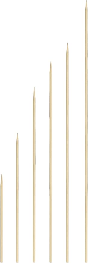 400 Count | KingSeal Natural Bamboo Wood Grilling Skewers for Shish Kebabs, BBQ, and Fruit Arrangements, 12 Inch x 3.0mm Diameter - 4 Packs x 100 Skewers