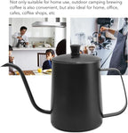 Pour Over Coffee Kettle, Stainless Steel Gooseneck Spout Pour Over Coffee Kettle Long Narrow Drip Spout Coffee Tea Pots for Pour Over Coffee, Home Brewing, Camping (20oz, Black with Lid)
