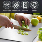 Titanium Cutting Board - 100% Pure Titanium Cutting Boards for Kitchen - Cutting Edge Hygiene & Durability, Cutting Boards for Home Kitchen Cooking (12.1 inch x 9 inch)
