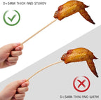 HANSGO Bamboo Skewers, Φ=5mm 12 Inch - Natural Wooden Skewers for Grilling, Appetizers, Fruit, Chocolate Fountain, Barbecue & Crafts, 70PCS
