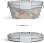 STOJO Collapsible Bowl - Translucent Cashmere, 36oz - Reusable Silicone Bowl for Hot and Cold Food - Perfect for Travel, Meal Prep, To-Go Lunch, Camping & Hiking - Microwave & Dishwasher Safe
