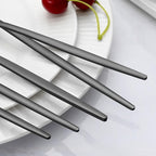 Pleafind 36-Pcs Matte Black Dinner Spoons, 8.3 inch Round Head Spoons, Stainless Steel, Dishwasher Safe