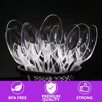 [400 Count] Clear Plastic Spoons Heavy Duty Disposable Spoon Reusable Bulk Plastic Utensils Sturdy Cutlery Set Durable Plasticware Silverware for Party,Every Day Use,Picnic,Camping,Wedding,Barbecues