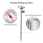2 PCS Meat Thermometer for Grilling, Food Thermometer for Cooking, Milk, Meat Thermometers for Grilling Cooking, Kitchen Instant Read Thermometer, Pocket Thermometers Food Temperature Probe