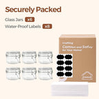 ComSaf 4oz Small Airtight Glass Jars Set of 6 with Lids Food Storage Jar Round, Mason Jar, Mini Storage Container with Clear Preserving Seal Wire Clip Fastening for Kitchen Canning, Jam, Spice, Honey