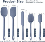 5 Pieces Silicone Spatula Set, Food Grade Rubber Spatula, Upgrade Strong Handle with Ergonomic Grip, Heat Resistant Up to 600°F for Nonstick Cookware, Cooking Blue