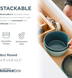 U Konserve Platinum Silicone Food Storage Bento Box Dual Seal Container - Leak Proof, Shatter Proof, Dishwasher Safe, Plastic Free - 8oz (Seafoam)
