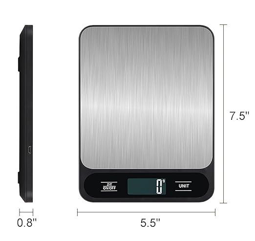 Food Scale,Digital Kitchen Scale,Weight in Grams and Ounces for Baking, Cooking, and Meal Prep,6 Units with Tare Function,LCD Display,11lb,Scale for Food