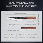 HEZHEN- 8.5 inch Chef Knife,3 Layers High Carbon Composite Forging Steel,Razor Sharp Kitchen Knife, Redwood Octagonal Handle With Wooden Knife Sheath with Premium Gift Box