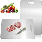 Katuchef Titanium Cutting Board,2026 New 100% Pure Titanium Cutting Boards for Kitchen,Non toxic Doubld-Side Durable Chopping Boards, Easy to Clean and Store(1PC-M:13.38 * 9.05)