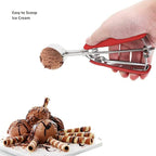 Red 2 Tbsp/ 30 ml/ 1 oz Stainless Steel Ice Cream & Cookie Scoop with Trigger Release