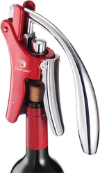 Vertical Lever Corkscrew with Non-Stick Worm, Compact Rabbit Wine Opener Wine Bottle Opener with built-in Foil Cutter