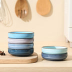 Selamica Ceramic 2.5 OZ Soy Sauce Dish Dipping Bowls Set of 6, 3.3 Inch Small Side Dish Pinch Bowls, Mini Bowls for Condiments, Ketchup, BBQ, Sushi, Gradient Blue
