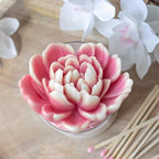 Love Heart Flower Candle Mold for Candle Making Cute 3D Molds for Candles Non-Stick Mould Chocolate Candies Dessert Flower Molds Silicone for Crafts Resin Soap Aroma Candles Mold Home Decoration