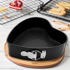 Heart Springform Cake Pan Set of 3 Non Stick Durable Cake Baking Pans with Removable Bottom Cake Molds for Baking