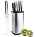 kitchen knife set,chushiji 6-Piece silver Kitchen Knife Set for Home, Anti-Rust Non-stick Stainless Steel Sharp Chef Knife Set with Universal Knife Block for Kitchen, Ergonomical Design (silver)