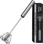 Egg Whisk,2025 Upgraded Stainless Steel Semi Automatic Whisk,Hand Wisk Egg Beater Easy to Use for Making Cream, Blending, Whisking, Beating & Stirring (12 Inch)