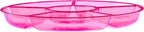 Plasticpro 6 Sectional Round Plastic Serving Tray/Platters Pink Pack of 8