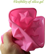 Star Chocolate Mold,Reusable Five Pointed Star Silicone Mold for Making Chocolates,Ice Cubes,Jellies and Candies(Pink)