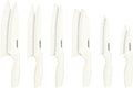 Cuisinart Knife Set, 12pc Ceramic Coated Knife Set with 6 Blades & 6 Blade Guards, Lightweight, Stainless Steel, Durable & Dishwasher Safe (Cream)