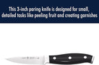 HENCKELS Forged Premio 3-inch Paring Knife, Black/Stainless Steel