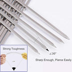18PCS Kabob Skewers Flat Metal BBQ Barbecue Skewer 14" Long Stainless Steel Shish Kebob Sticks Wide Reusable Grilling Skewers Set for Meat Shrimp Chicken Vegetable, 18 Pack