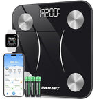INSMART Smart Scale for Body Weight, Digital Bathroom Scale with BMI, Muscle Mass, Bluetooth Body Fat Scale,17 Body Composition Analyzer with Smart APP Sync Weight Scale, 400 lbs - Black