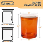 Thick Candle Jars for Making Candles 16 Pcs, 7 OZ Empty Jars with Wood Lids for Candle Making, Sample Container, Orange