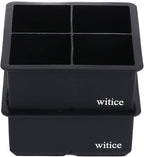 Large Ice Cube Trays Silicone (2.5-Inches) - Whiskey Ice Cube Mold, With Easy Release Ice Cubes for Whiskey and For Cocktail,Food Grade (Black 2 Tray)