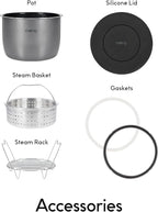CHEF iQ Smart Pressure Cooker with WiFi and Built-in Scale - Easy-to-Use 10-in-1 Multicooker with 500+ Guided Recipes - Rice Cooker, Slow Cooker, Instant Meals for Foodies - 6 Quart - Family Size
