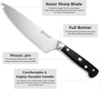 KEEMAKE Chef Knife Set, 6PCS Ultra Sharp Kitchen Knives with Ergonomic Handle, High Carbon Stainless Steel Kitchen Knife Set, Forged Cooking Knife Set for Slicing Meat Vegetable Bread And Fruit